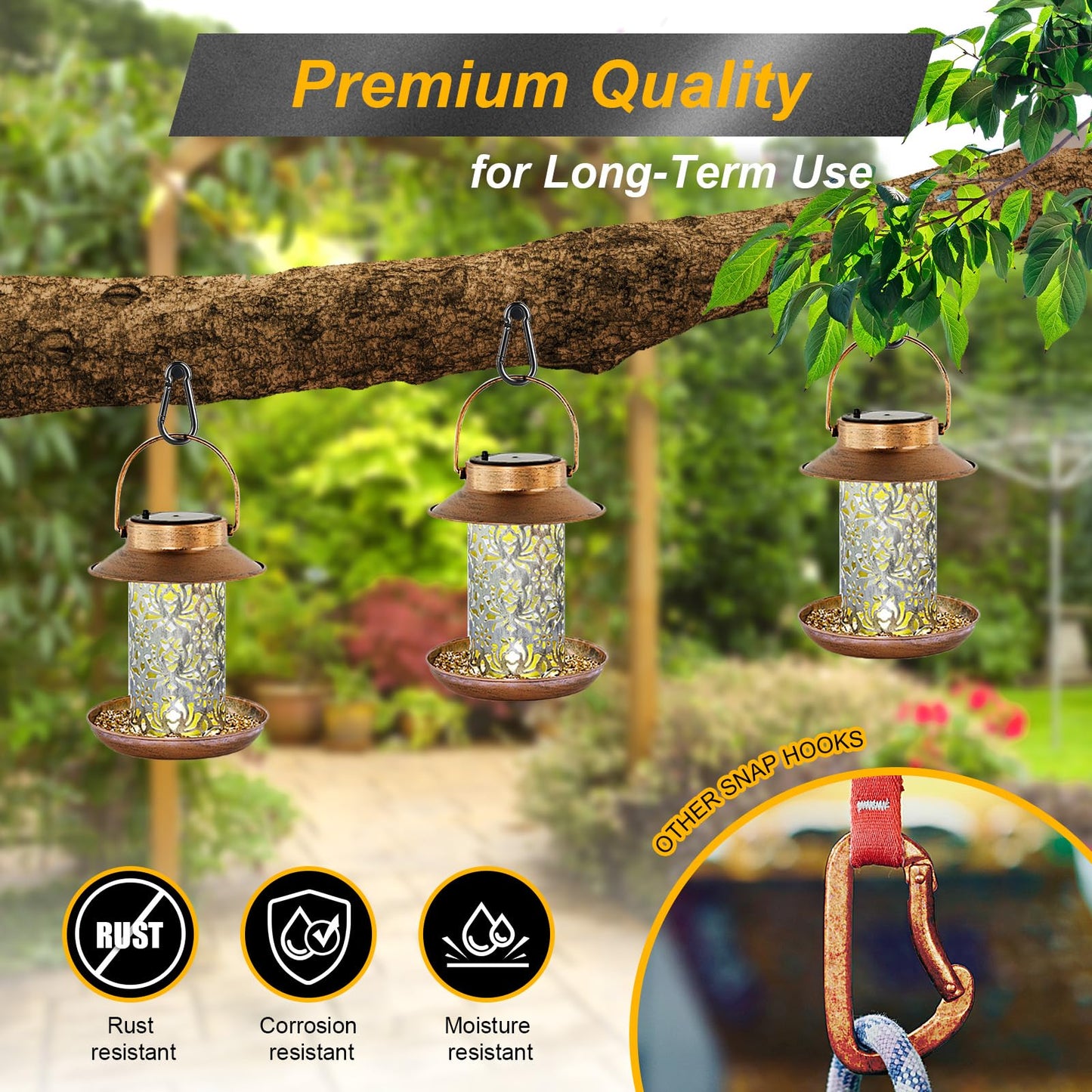 12 Pcs Carabiner Clip Spring Snap Hook - M4 1.57 Inch Heavy Duty Snap Hooks Quick Link for Bird Feeders or Dog Leash & Harness, 110 lbs Capacity