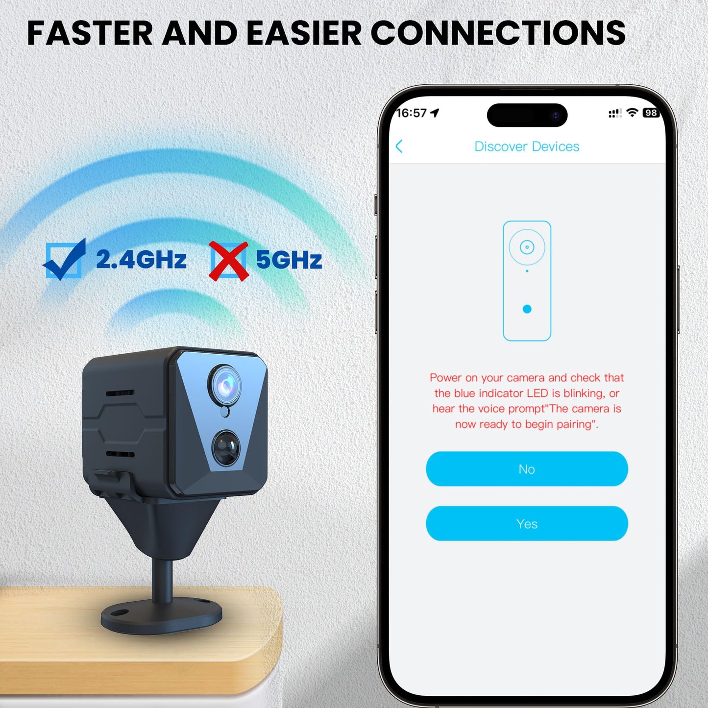 Funstorm 2025 Upgraded Security Camera, 4K HD Mini Nanny Cam for Home with Night Vision, WiFi Indoor Camera, 100 Days Long Battery Life, Motion Detection, Remote Viewing, Wireless Surveillance Cam