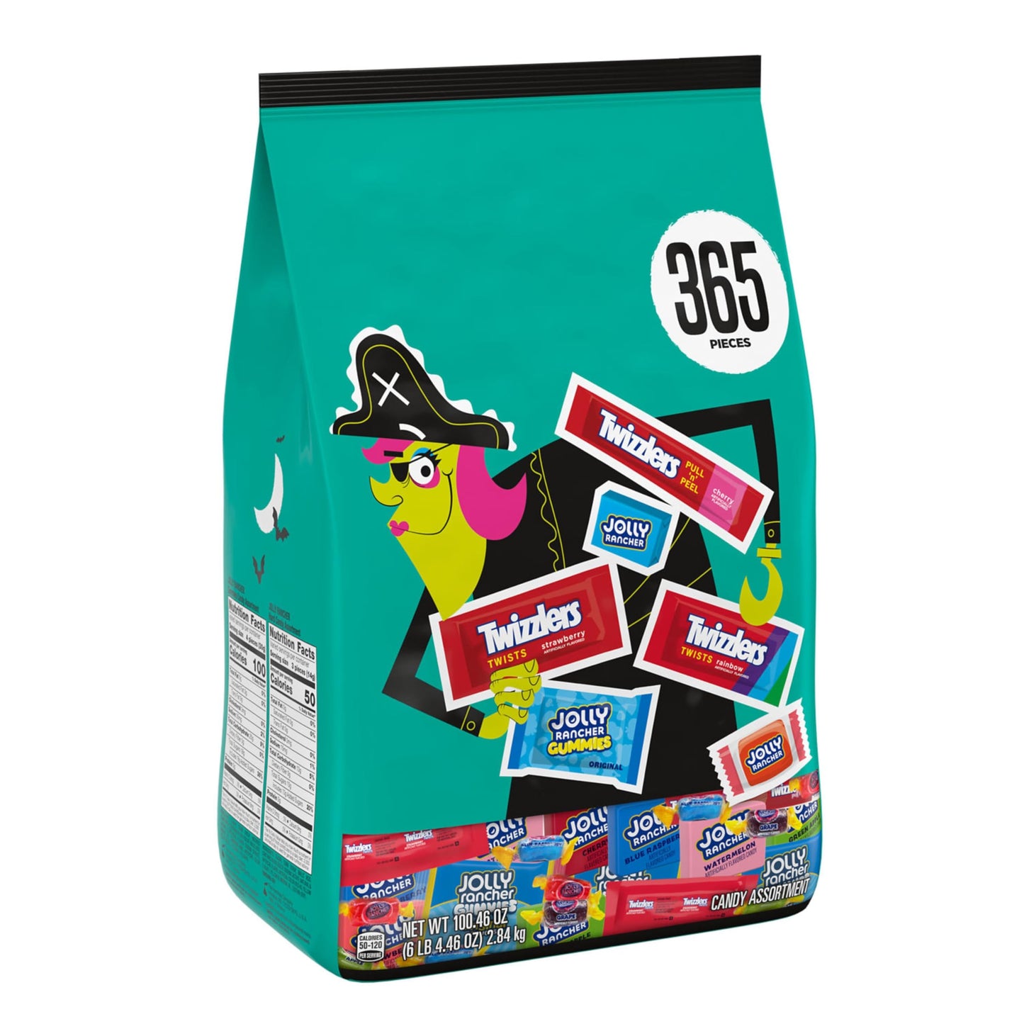 JOLLY RANCHER and TWIZZLERS Assorted Fruit Flavored, Halloween Candy Bulk Bag, 100.46 oz (365 Pieces)
