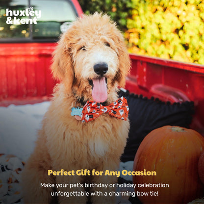 Huxley & Kent Pet Bow Tie for Dogs & Cats - Halloween Adjustable Hook & Loop Collar Accessory - Cute & Comfortable for Holidays & Celebrations - Ghostbusters, Extra-Large