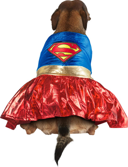 DC Comics Superheroes: Supergirl Pet Costume for For Dogs or Cats by Rubies, Small