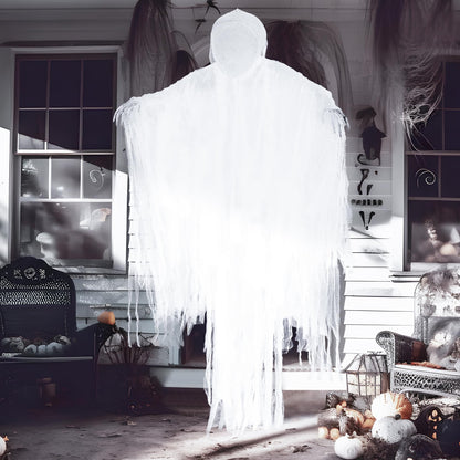JOYIN 63” Halloween Hanging Ghost Decorations Outdoor, White Faceless Grim Reaper in White Horror Robe for Halloween Tree Yard Party Outside Hanging Decorations Party Supplies