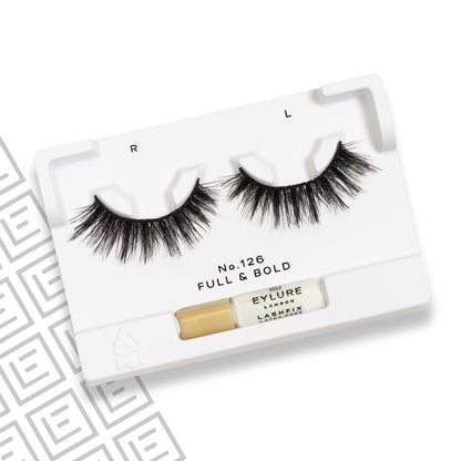 Eylure Dramatic Definition No. 126 Reusable Eyelashes, Adhesive Included, Black, 1 Pair
