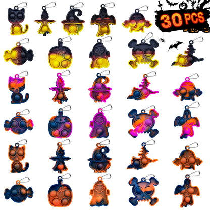 Halloween Pop Fidget Toys Bulk Its Halloween Party Favors for Kids 30PCS Mini Pop Keychain It Halloween Trick or Treat Party Supplies Halloween Goodie Bag Fillers Fidgets for Classroom Prizes for Kids