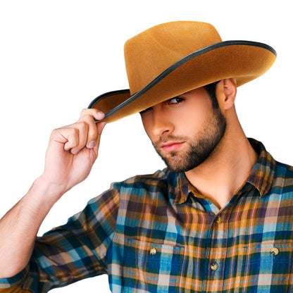 Fun Central - Brown Felt Studded Cowboy Hat - Unisex