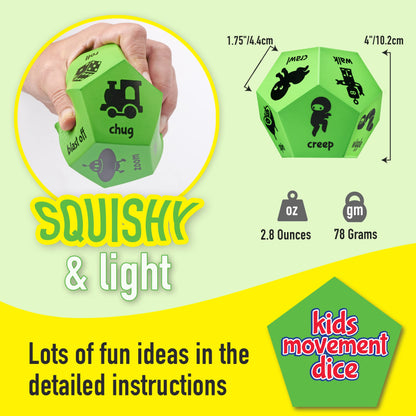 Covelico Movement Dice Games for Kids, Gross Motor Toys for Kindergarten, Preschool & Elementary School. Indoor Recess & Outdoor Toys, PE Equipment & Games for Classroom, Kids Gymnastics Equipment.