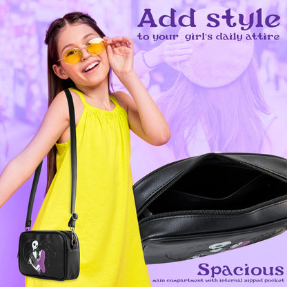 Disney The Nightmare Before Christmas Crossbody Bags for Girls, Teens, Faux Leather Girls Shoulder Bag for Halloween, Cute Stuff, Gifts for He (Black Jack)