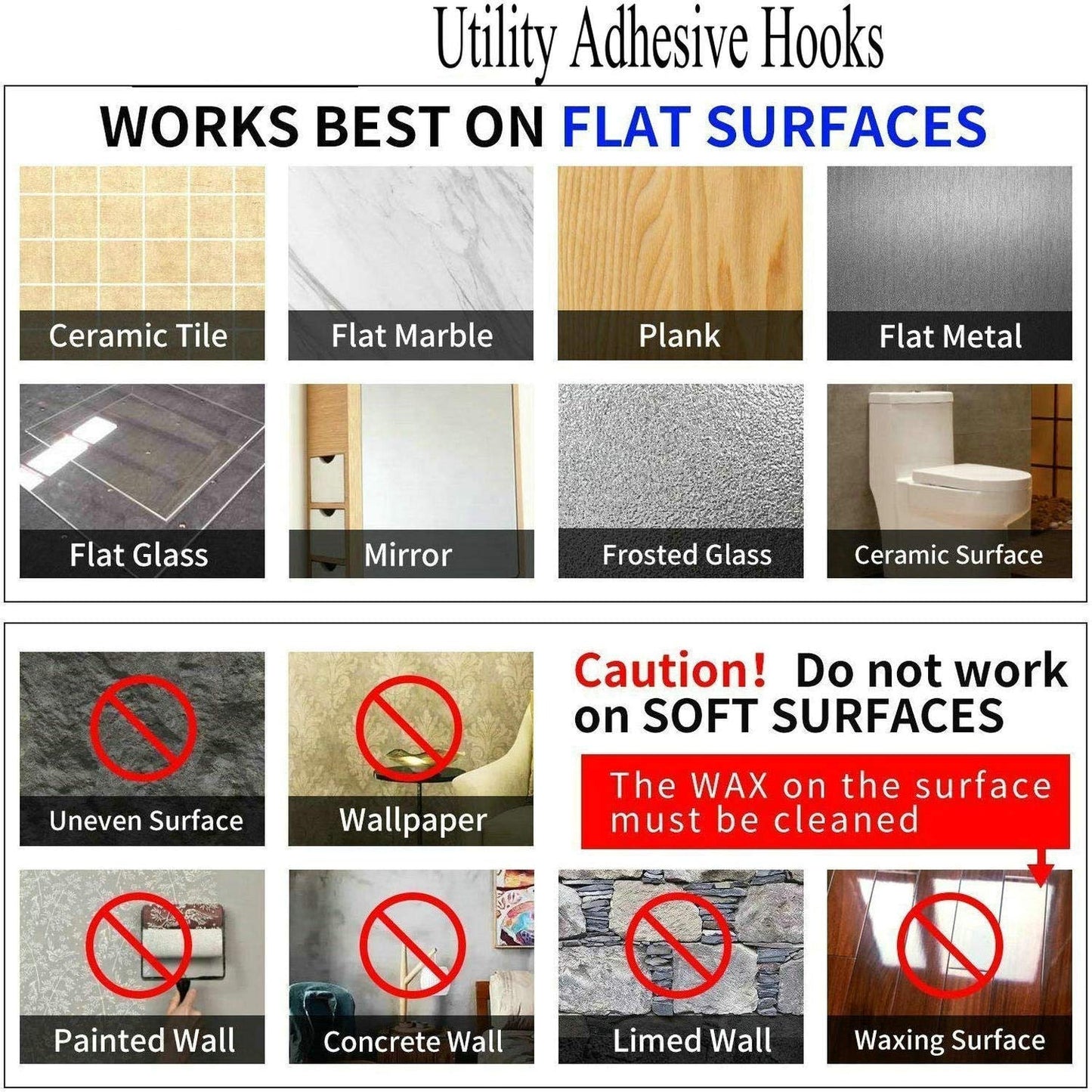 Jwxstore 24 Pack Heavy Duty Self Adhesive Hooks - 33lb Max, Transparent, Waterproof, Sticky Wall Hooks for Keys, Bathroom, Shower, Outdoor, Kitchen, Door, Home Improvement, Utility