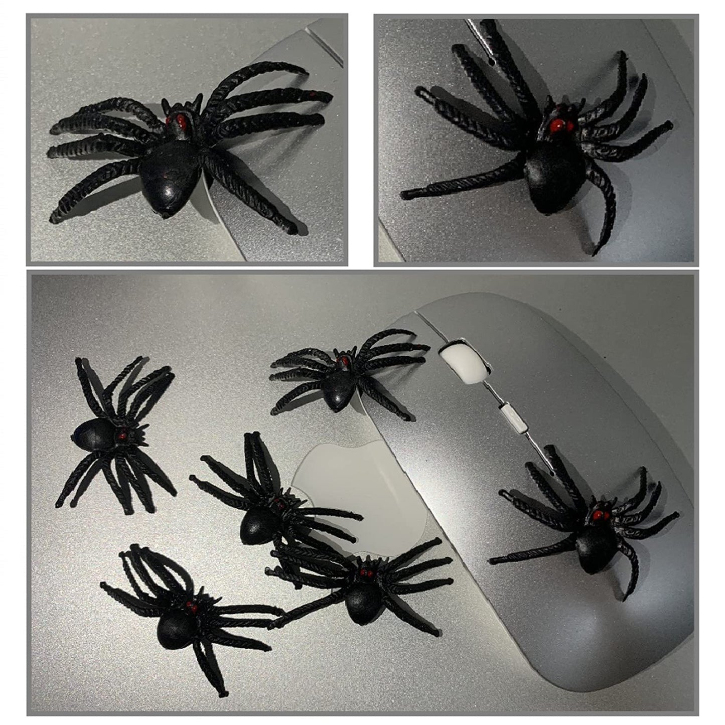JIALWEN 50PCS Realistic Halloween Plastic Spiders Small Size Black Spiders Toys Fake Spiders Prank Props for Halloween Party Decorations