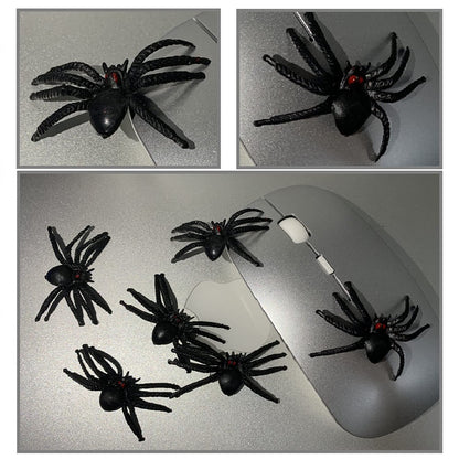 JIALWEN 50PCS Realistic Halloween Plastic Spiders Small Size Black Spiders Toys Fake Spiders Prank Props for Halloween Party Decorations