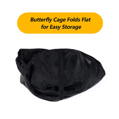 30" Heavy Duty Monarch Butterfly Habitat, Outdoor Collapsible Insect Mesh Cage Terrarium Pop-up with Zipper Protection