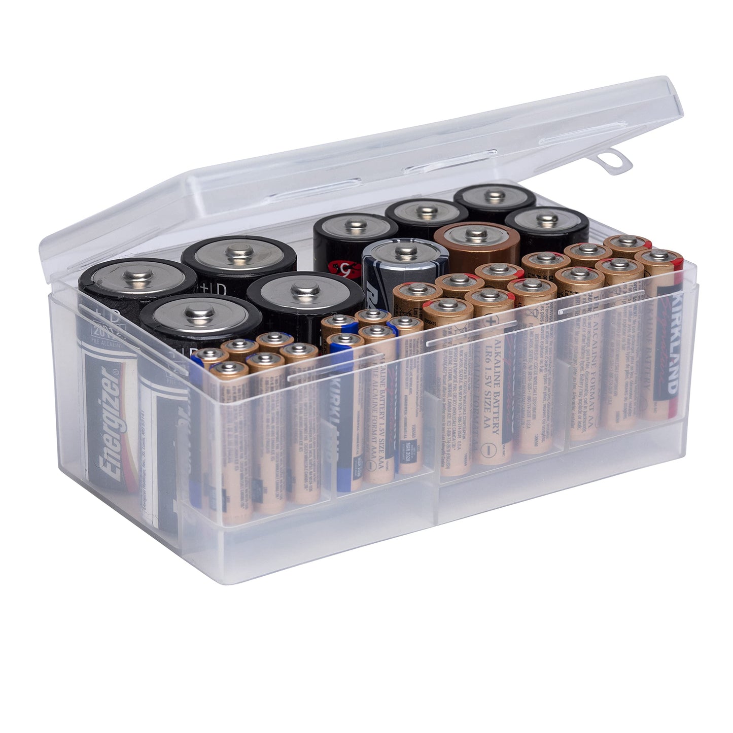 Dial Industries Battery Storage Organizer Case, 12 AAA, 12 AA, 6 C, 4 D