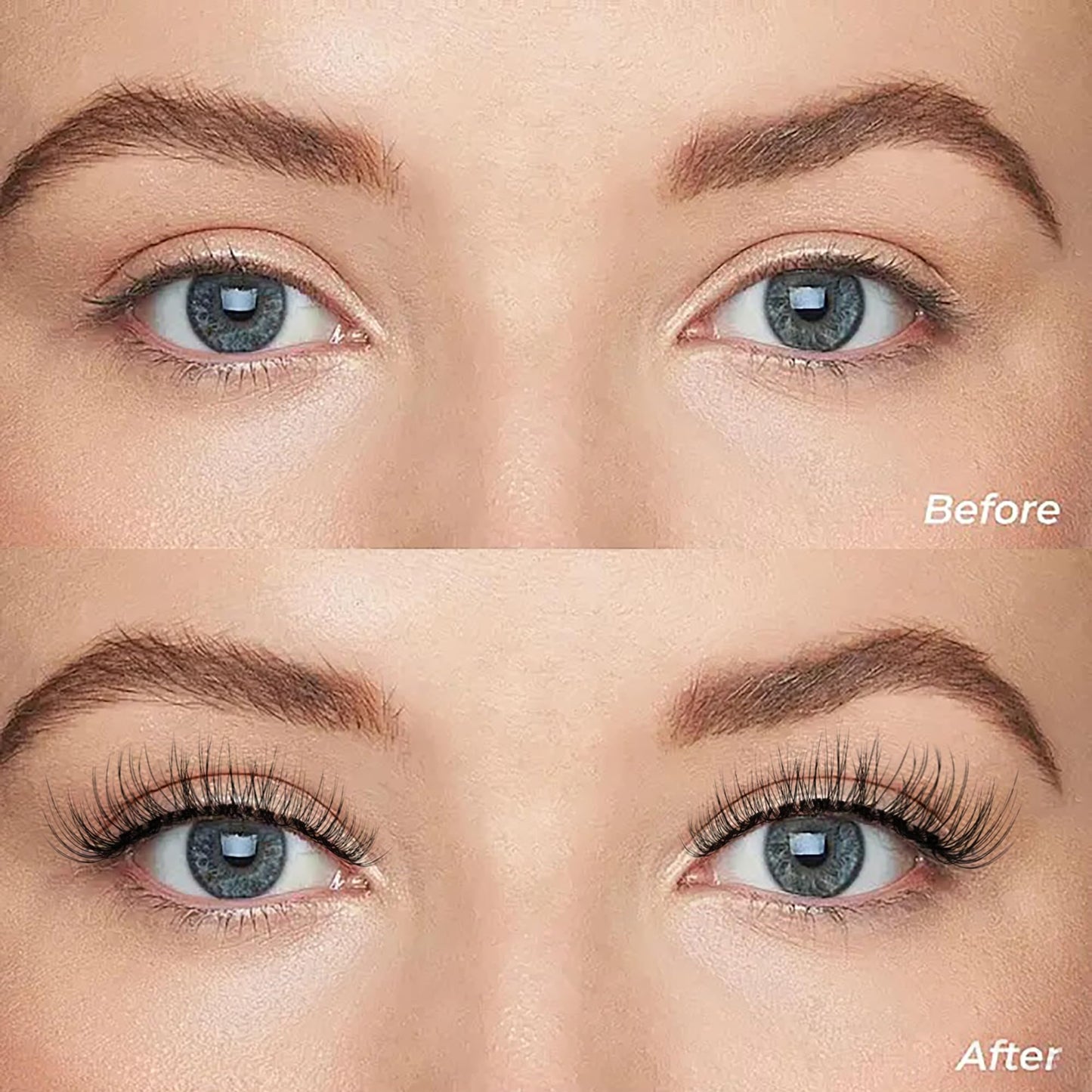 KSYOO Long Natural Lashes with Clear Band Lashes Wispy,10-18mm Cat Eye Lashes D Curl Strip Lashes That Look Like Extensions,3D Natural Fluffy Faux Mink False Eyelashes Natural Look