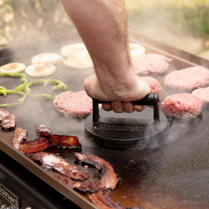 Cuisinart 6.5" Cast Iron Smashed Burger Press, Juicy and Crispy Burgers for BBQs, Cookouts