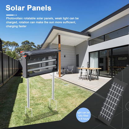 17.7 * 9.8 * 7.1in Bug Zapper Outdoor - Mosquito Repellent Outdoor Patio,Solar Bug Zapper Indoor,Waterproof Portable Fly Zapper,High Powered 4500V Mosquito Zappers Killer for Home,Patio,Camping