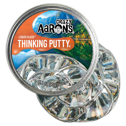 Crazy Aaron's Thinking Putty - Liquid Glass - See-Through Putty for Kids and Adults in a 4" Tin - Creative and Endless Fun, Stress Relief Therapy Toys, Never Dries Out - Made in USA