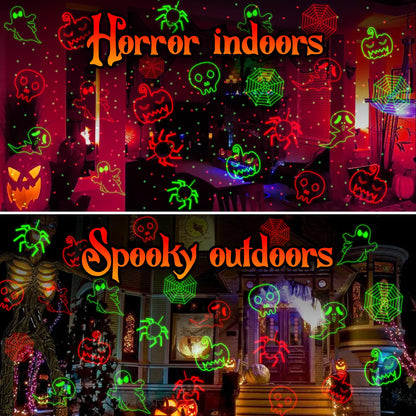 Halloween Projector Lights Outdoor, Remote Control, Waterproof Halloween Decor Energy Saving High Brightness, Timer, 3 Light Modes for Yard, Window Wall, Parties, Community Events, Store Decorations