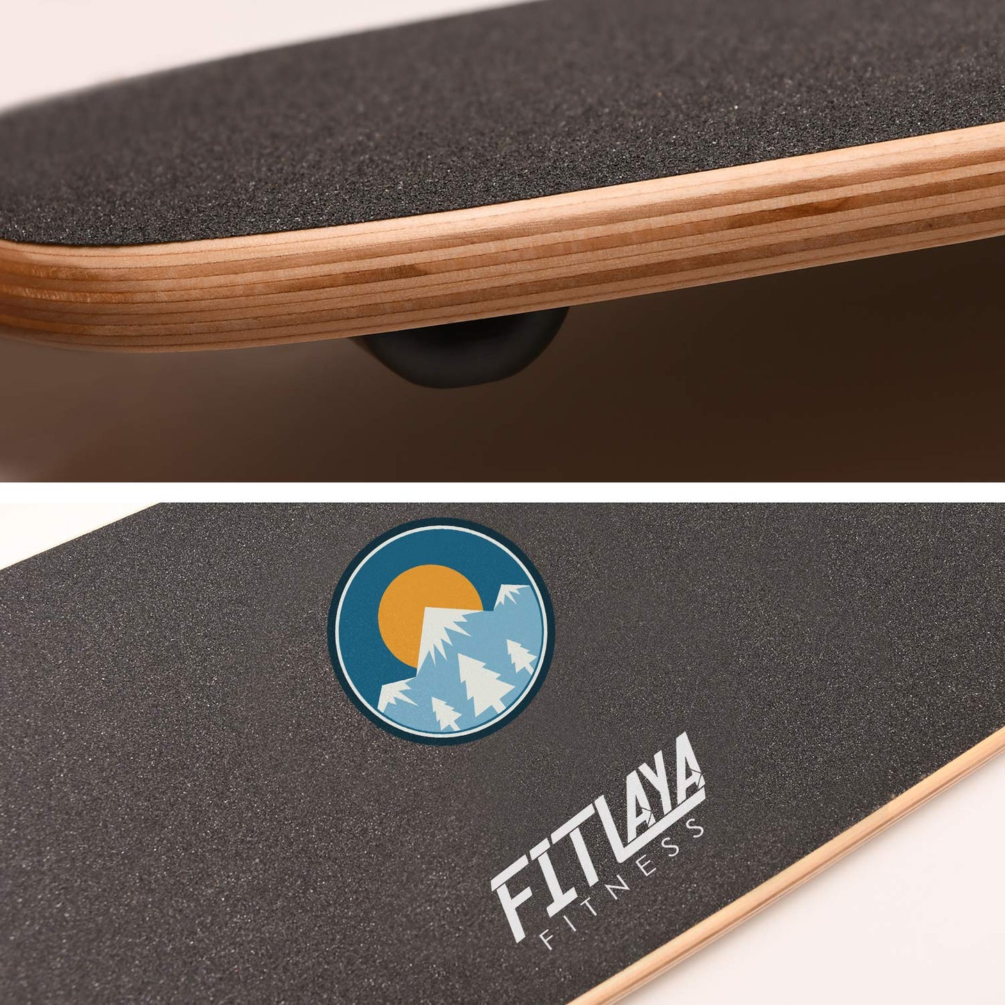 Fitlaya Fitness Balance Board Trainer Wooden Training Equipment for Fitness Workout, Hockey‎, Skateboarding, Surfing and Snowboarding (SUN & SNOWMOUNT)