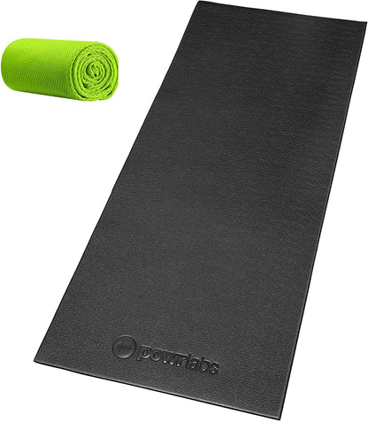 Powr Labs Bike Trainer Mat Compatible with Peloton Bike – Stationary Cycling Floor Pad for Treadmill, Exercise Equipment & Gym Use – Protects Carpet & Hardwood Floors, Indoor Trainer Accessory