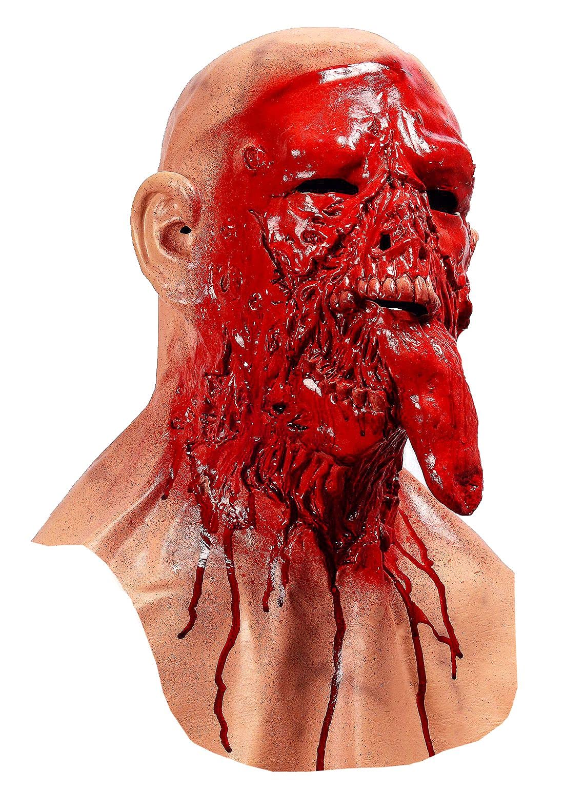 LEKA NEIL Halloween mask-Scary mask-Zombie mask-Vampire Mask-Creepy Costume Corpse Party Overhead Mask (Red-B)