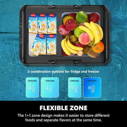 EUHOMY 12 Volt Refrigerator, 19 QT(18 L) Portable Freezer, Electric Cooler -4℉~68℉, 12V Car Fridge Reversible Door, Portable Freezer 12/24V DC & 120-240V AC for Camping, Truck, Travel