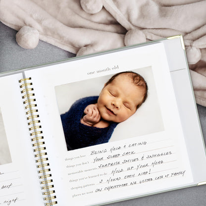 Keepsake Baby Memory Book for Boys and Girls – Timeless First 5 Year Baby Book – Neutral Journal Scrapbook or Photo Album - Record a Milestone for Every Event from Birth to Age 5