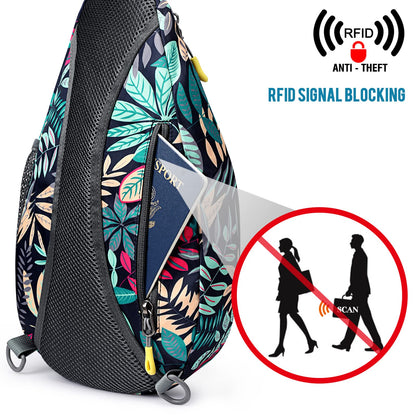 G4Free RFID Sling Bag Crossbody Backpack Casual Chest Shoulder Daypack Gym Bag for Hiking Travel 7L