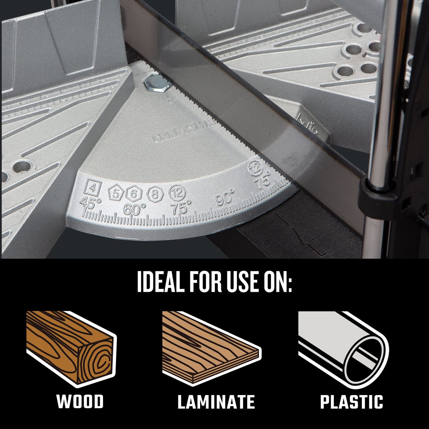 CRAFTSMAN Miter Box, Hand Miter Saw, Adjustable Angle Hand Saw (CMHT20800)