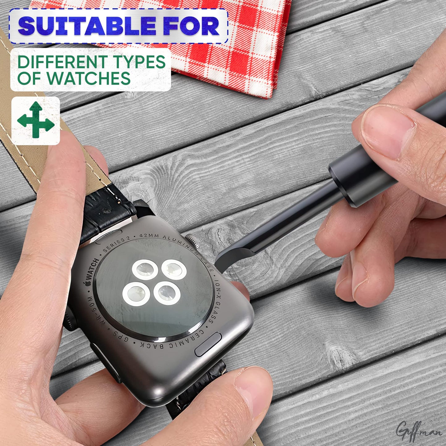 1Pcs Watch Back Remover Tool - Watch Adjustment Tool Kit Mini Pry Bar Watch Screwdriver Set Watch Link Remover Tool for Watches - GUFFMAN Watch Repair Tools Pry Tool Black Watch Tools Case Back Opener