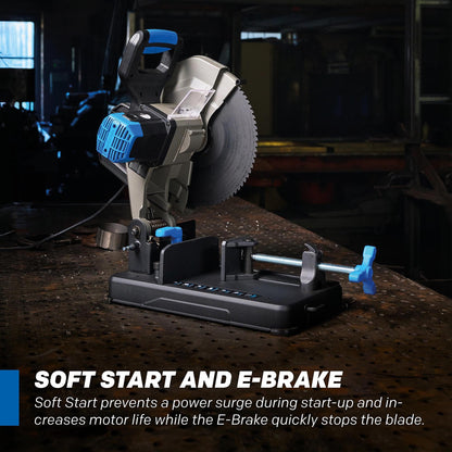 Evolution S14CPS 14" Heavy-Duty Metal Cutting Chop Saw | 3,500+ Cuts with EVOMAX14ST Blade | 14" Blade Compatible | Industrial Power Saw, Soft Start Motor, E-Brake, Precision Shadow Line Guide