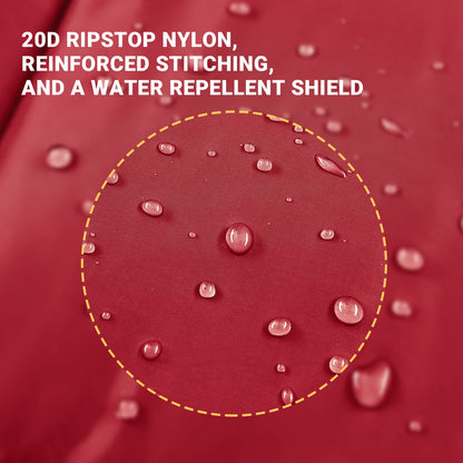 KingCamp Ultralight Camping Blanket, Packable Down Alternative Puffy Wearable Blankets Weatherproof Warm Package Quilt with Snap Buttons for Outdoor Hiking Travel Picnic Stadium (69"L x 53"W CRIMSON)