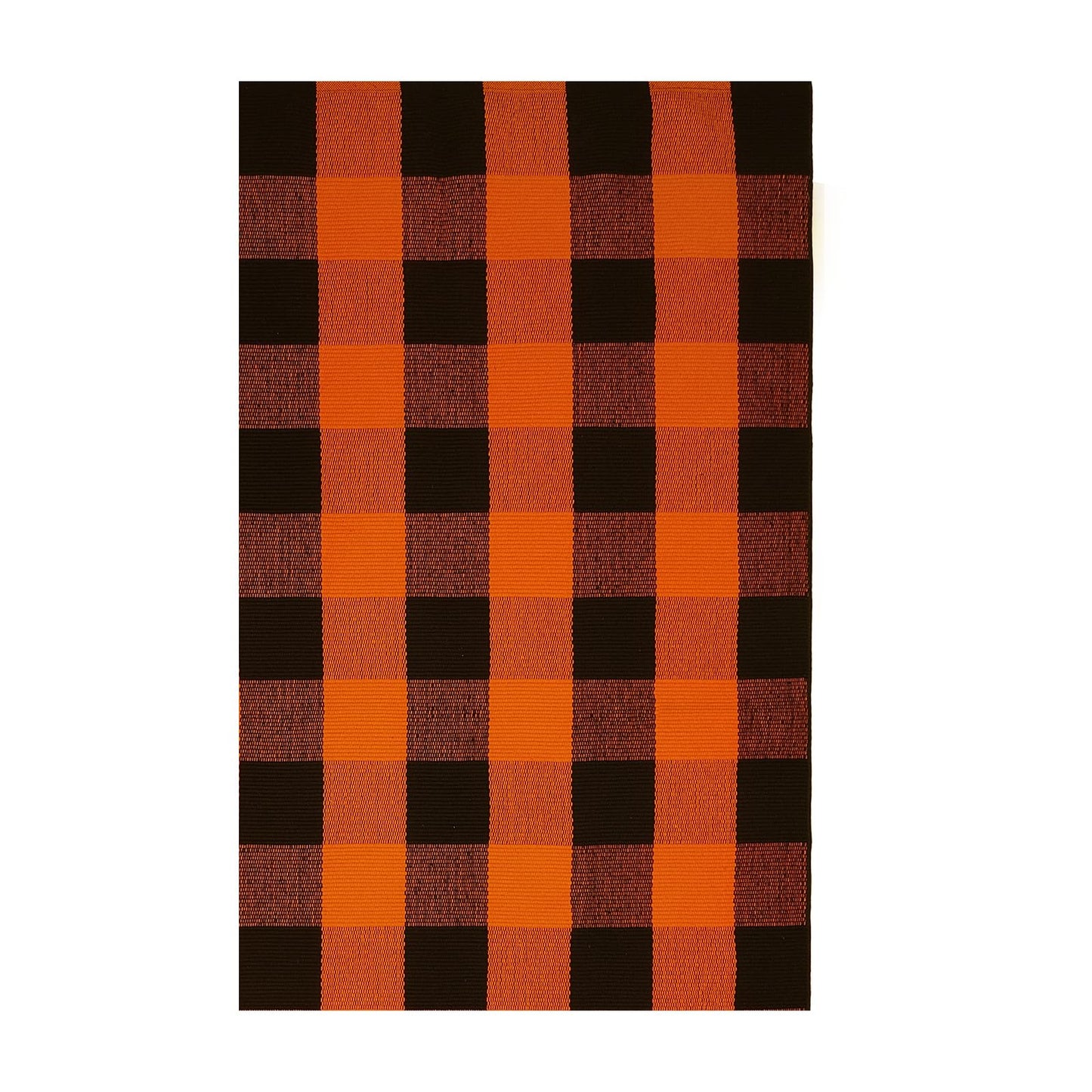 IOHOUZE Fall Buffalo Plaid Check Rug Outdoor Doormat 27.5 x 43 Inches Washable Woven Outdoor Indoor Welcome Mats for Front Door/Farmhouse/Entryway/Home Entrance Black and Orange Outdoor Rug