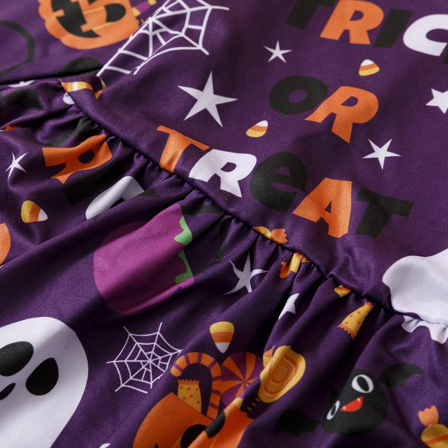 DALITA BOUTIQUE Halloween Kids Toddler Baby Girls Spider Ghost Print Dresses Long Sleeve 4-5T