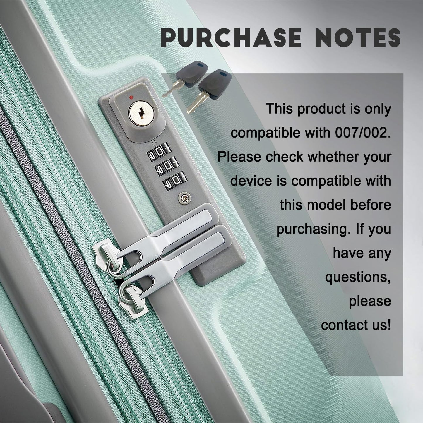 2 Keys Compatible with 007 002 Master Luggage,Luggage Suitcase Password Locks Key