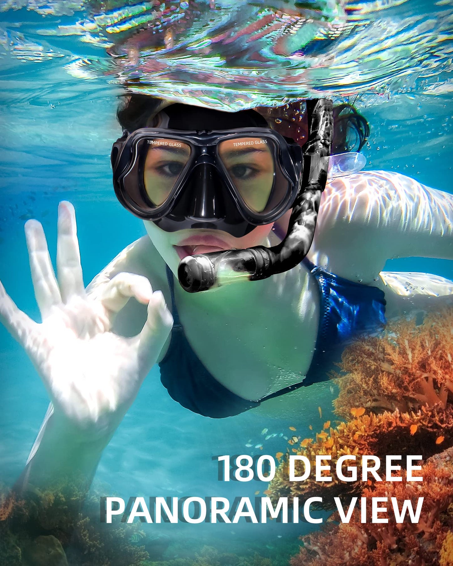 Keary Goggles Swimming Adult Mask Swim Goggles for Men Women Teens Adult Youth 180° Wide View Soft Silicone Skirt Clear No Leak Anti-Fog Swim Goggles with Nose Cover Pool Underwater Water Mask Glasses