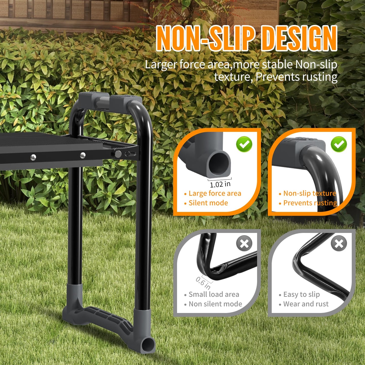 CZZXI Garden Kneeler and Seat, Wider and Thicker Kneeling Pad Heavy Duty Gardening Stool with Gardening Tool Pouch and Bag, Garden Bench/Chair Gifts for Women, Seniors