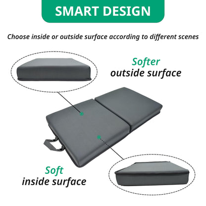 ECODESEO Extra Thick Kneeling Pad, Bath Kneeler Pad, Garden Kneeling pad for Women, Water Resistant Memory Foam Cushioning for Yoga, Bathing, Physical Therapy, Prayer Pillow, Dark Gray, Medium