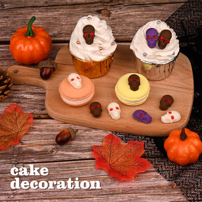 HUAKENER Gummy Skull Molds - 2 Pack Skull Candy Molds with 2 Droppers, Silicone Molds for Chocolate, Candy, Jelly, Dog Treats, Ice Cube, Resin Casting