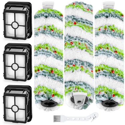 2554 2554A 2590 2593 2596 Replacement Parts for Bissell CrossWave Max and HydroSteam 35151 3515 35152 3513 3518, 3 Pack CrossWave Pet Brush Rolls 2788 and 3 Pack Filters 1866, 1618641 1608684 LUXRILIX