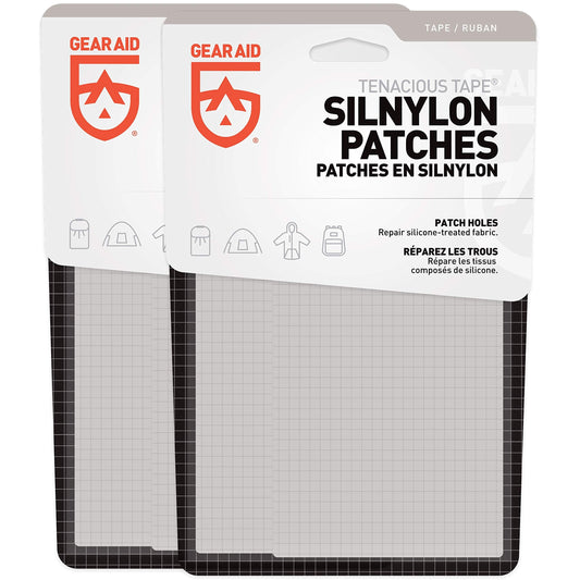 GEAR AID Tenacious Tape Silnylon Patches for Silicone Tent and Tarp Repair, 2-pk, 3”x5”