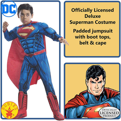 DC Comics Superheroes: Superman Deluxe Costume for Kids by Rubies, Boy's Small