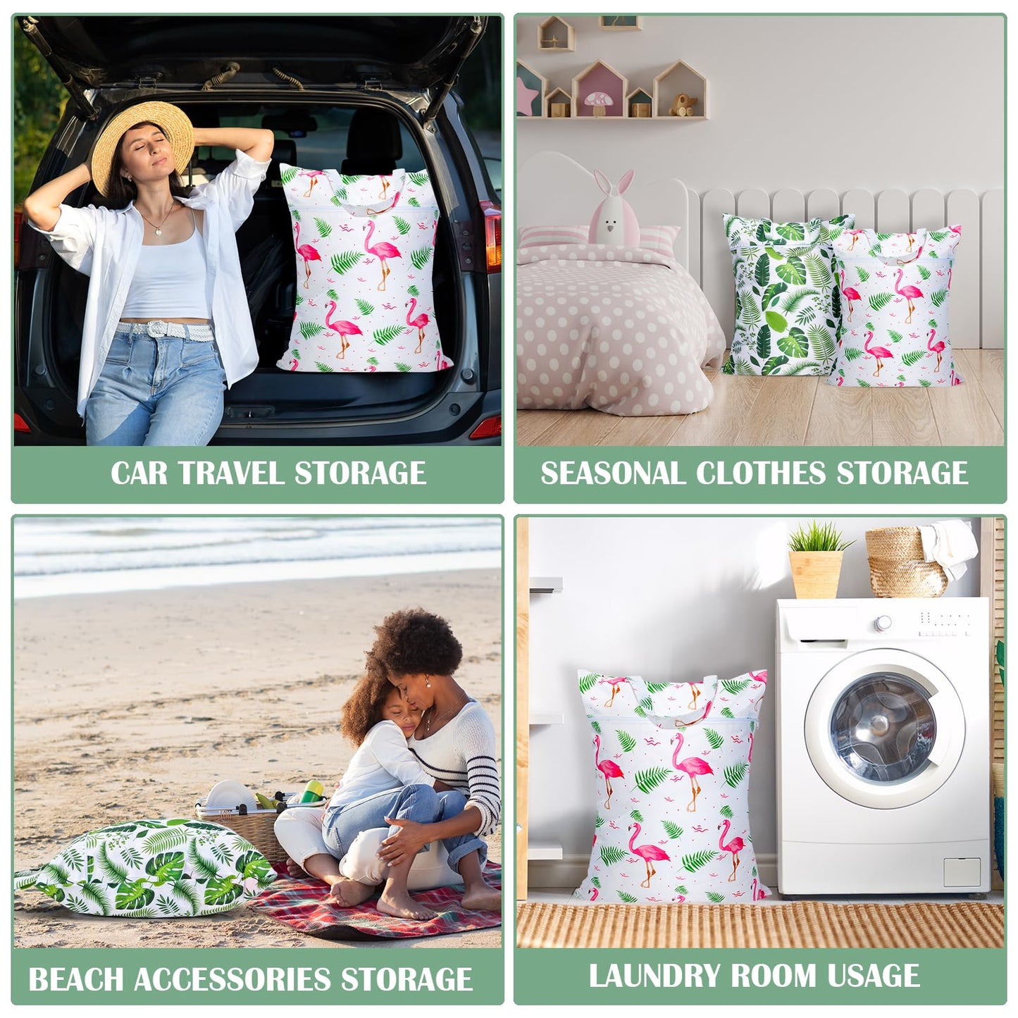 2 Pcs Large Travel Laundry Bag Waterproof with handle Washable Dirty Clothes Bag for Traveling Wet Dry Bag Bathing Suit Workout Bag for Gym Clothes Laundry Wet Clothes Swimming Pool College Dorm