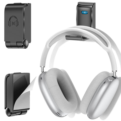 Kosker Headphone Stand, Wall Mount Headset Hanger, Gaming Headphone Holder Hook Clip, Foldable Headset Stand Desk Holder for PC Earphone Accessories, Black (1 Pack)