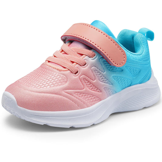 Girls Sneakers Toddler Kids Slip on Glitter Lightweight Running Tennis Athletic Sports Outdoor Shoes Gradient Pink, US2