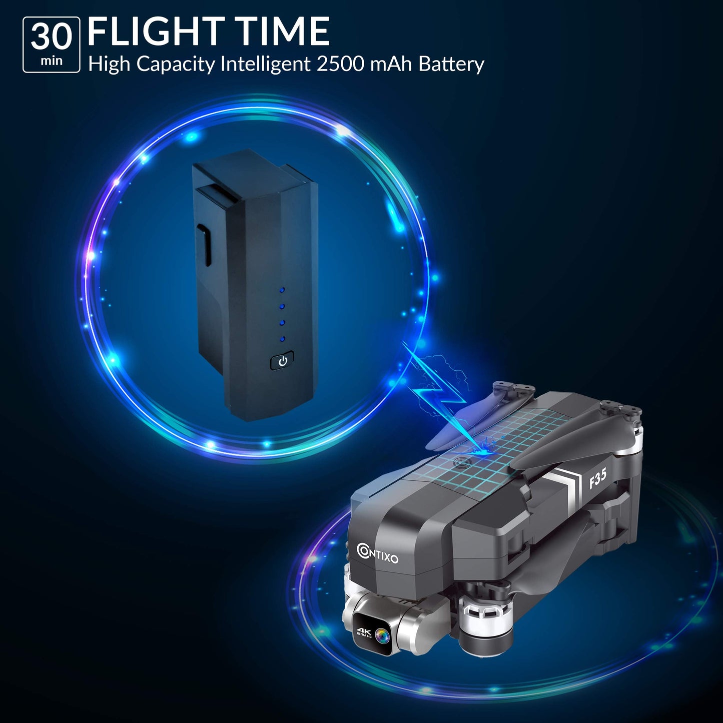 Contixo F35 GPS Drone with 4K UHD Camera 2-Axis Self stabilizing Gimbal 5G WiFi FPV RC Quadcopter Brushless Drone for Adults, Bonus 64GB SD Card Carrying Case