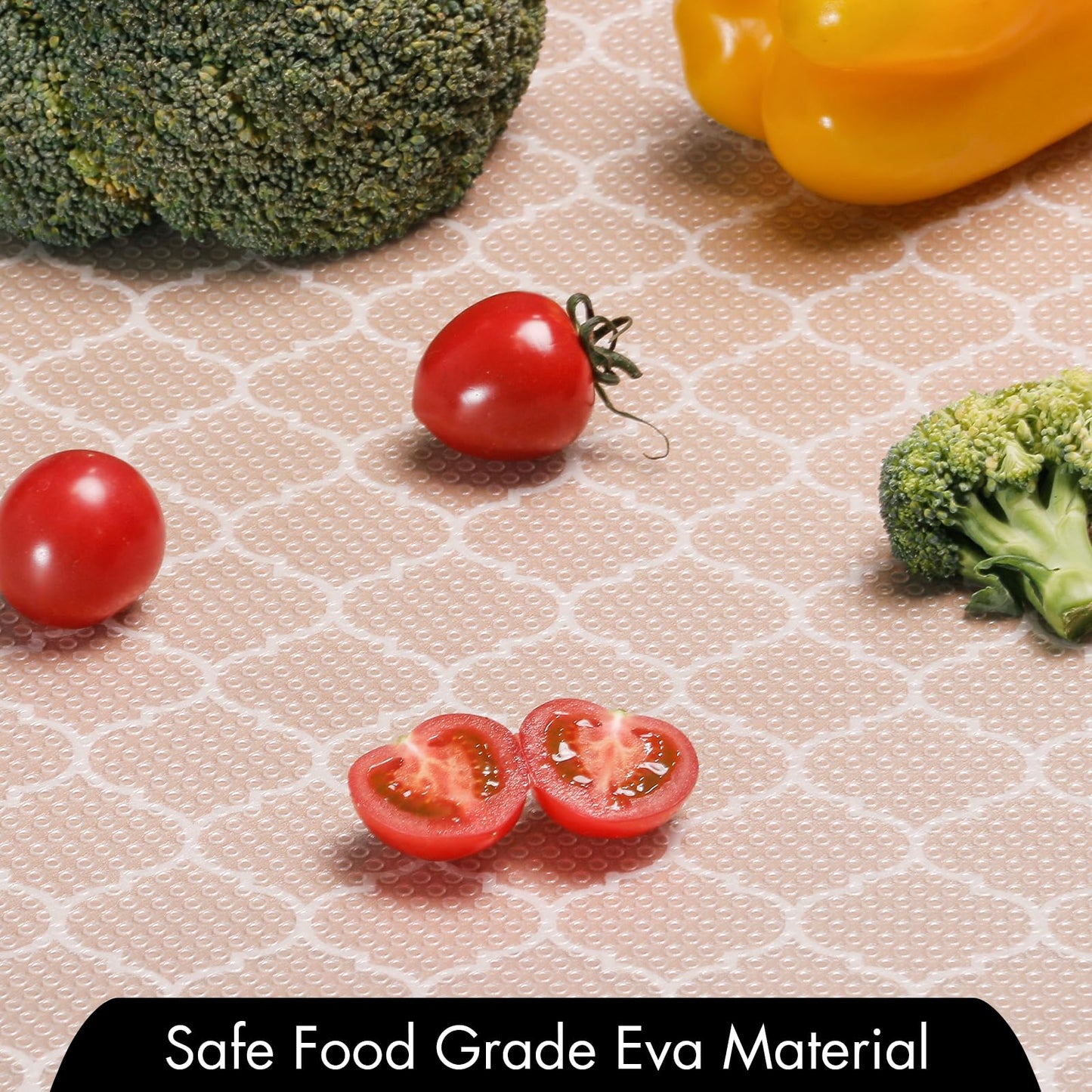 Cooyes Shelf Liner for Kitchen Cabinets – Non-Adhesive Waterproof Drawer Liner – Durable EVA Material Easy-to-Cut Shelf Paper for Refrigerator, Cupboard, Dresser with Modern Pattern (17.7"W x 78.7"L)