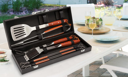 Cuisinart 10-Piece Premium Grilling Set, Grill Accessories Stainless Steel BBQ Tools, Storage Tote for Spatula, Tongs, Grill Brush, and More, Perfect for BBQ, Cookouts, Camping, Tailgates
