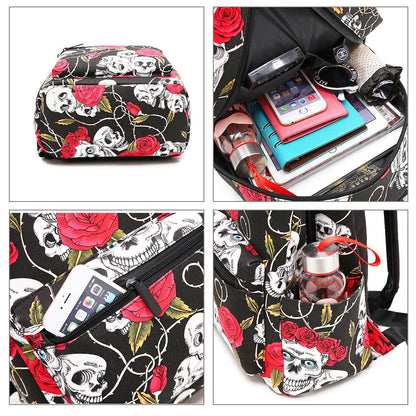 Fvstar Skull Girls Backpack Purse Mini Women Backpack Teens School Satchel Cute Lightweight Purse Casual Outdoor Travel Daypack for Birthday Gifts