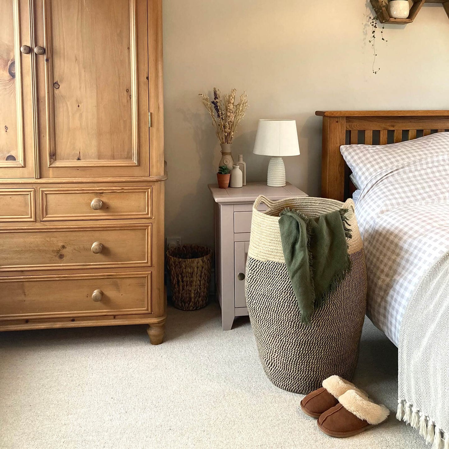 Goodpick 80L Jute Woven Rope Laundry Hamper - Collapsible Clothes Hamper for Bedroom and Laundry Room, 25.6" x 17.7" Tall Modern Baskets for organizing and décor Room