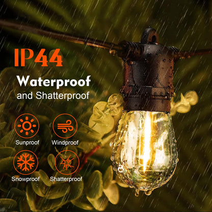 GvvooHome 36 Pack S14 LED Bulbs for Outdoor String Lights, Shatterproof Replacement Edison Bulbs for Patio String Lights Outdoor Waterproof, Warm White 2200K, Dimmable, E26 Standard Base